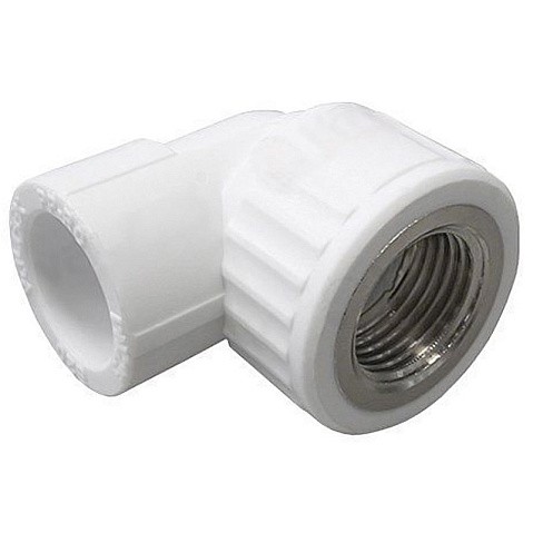 Угольник комбинированный ПП 20-1/2'' PN 25 с внутренней резьбой белый VALFEX  купить в Саратове | "Проконсим"