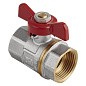 Кран латунный шаровой MVI AquaHit BV.313.04 DN 15 PN 25 бабочка муфта-муфта полнопроходной никелированный купить в Саратове | "Проконсим"