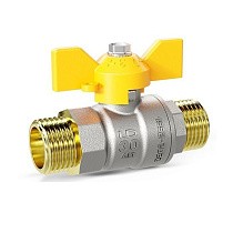 Краны латунные шаровые газовые DN 15-25 PN 40 бабочка штуцер-штуцер LD Pride GAS купить в Саратове | "Проконсим"