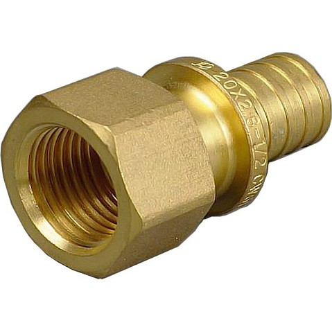 Муфта латунная для PEX труб 20-3/4'' PN 10 под надвижную гильзу с внутренней резьбой ONE PLUS купить в Саратове | "Проконсим"