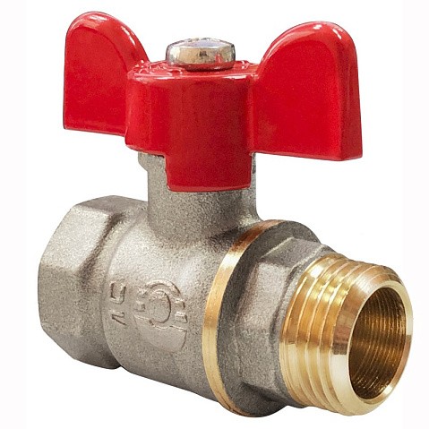 Кран латунный шаровой Valfex Optima.218.NLB1 11Б27фт1М DN 20 PN 25 никелированный муфта-штуцер бабочка купить в Саратове | "Проконсим"