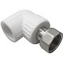 Угольник комбинированный ПП 20-1/2'' PN 25 с накидной гайкой белый VALFEX  купить в Саратове | "Проконсим"