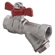 Краны латунные шаровые с фильтром MVI BV.632 DN 15-20 PN 25 никелированные муфта-муфта бабочка купить в Саратове | "Проконсим"