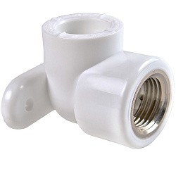  Угольник установочный ПП 16-1/2'' PN 25 белый РВК 21011 (930659307) со склада Проконсим в Саратове