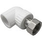 Угольник комбинированный ПП 20-1/2'' PN 25 с накидной гайкой белый VALFEX  купить в Саратове | "Проконсим"