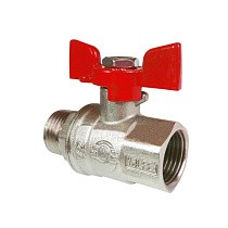 Краны латунные шаровые усиленные 11Б27фт1М DN 15-25 PN 40-63 никелированные муфта-штуцер бабочка Valfex Premium.218.NB2 купить в Саратове | "Проконсим"