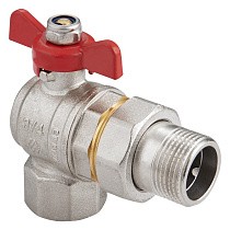 Краны латунные шаровые угловой DN 15-25 PN 40 никелированные бабочка американка MVI BV.522 купить в Саратове | "Проконсим"