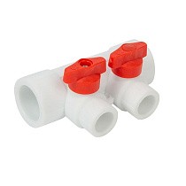 Коллекторы ПП DN 32-40 PN 25 универсальные с отсечными кранами белые Valfex купить в Саратове | "Проконсим"
