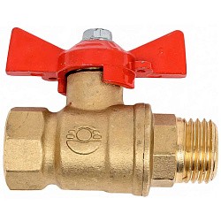  Латунный шаровой кран Ду15 Ру40 Valfex VF.218.LB1.012.DP 11Б27фт1М ВР-НР, проход , бабочка. (111201513) со склада Проконсим в Саратове