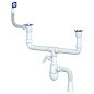 сифон для двойной мойки Unicorn В740V, 40х50 гибкий отвод, 1 1/2'' х40 с отводом для стиральной машины, прямоугольный перелив купить в Саратове | "Проконсим"