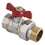 Кран латунный шаровой MVI AquaHit BV.320.04 DN 15 PN 25 бабочка американка полнопроходной никелированный купить в Саратове | "Проконсим"