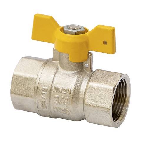 Краны латунные шаровые газовые DN 15-20 PN 25 бабочка муфта-муфта MVI BV.813 купить в Саратове | "Проконсим"