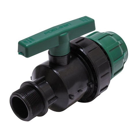 Кран шаровый ПЭ компрессионный комбинированный НР DN 25-3/4'' PN 10 купить в Саратове | "Проконсим"