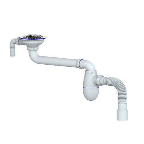 Сифон для умывальника Unicorn ВС10V, 40х50 гибкий отвод, 3 1/2'' х40 чаша из нержавеющей стали с отводом для стиральной машины купить в Саратове | "Проконсим"