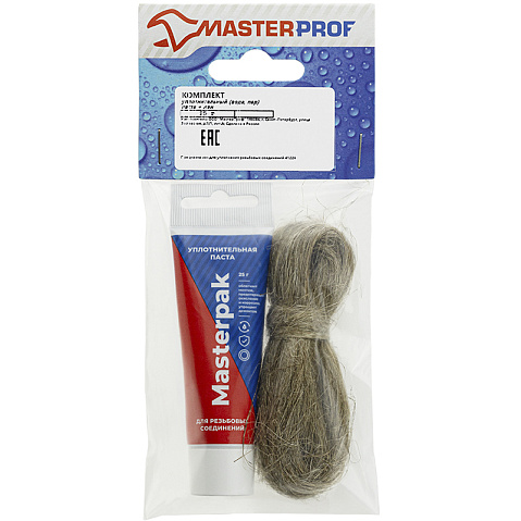 Набор уплотнительный паста +лён для воды, пара 25гр+ 7гр Masterpak купить в Саратове | "Проконсим"