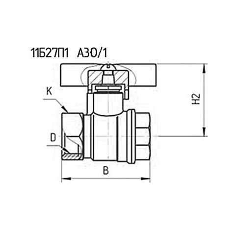 Краны латунные шаровые 11Б27п1 DN 15-25 PN 40 бабочка муфта-муфта БАЗ купить в Саратове | "Проконсим"