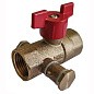 Кран латунный шаровой DN 20 PN 16 с дренажными патрубками G3/4'' муфта-муфта бабочка Пензапромарматура купить в Саратове | "Проконсим"