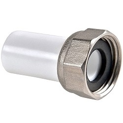  Бурт ПП с накидной гайкой 16-1/2'' PP-R белый РВК 20104 (930659323) со склада Проконсим в Саратове