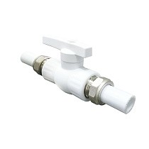 Краны шаровые ПП DN 20-32 PN 25 с двусторонним разъемным соединением белые Valfex купить в Саратове | "Проконсим"