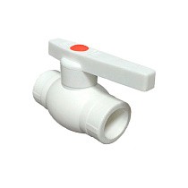 Кран шаровой ПП OPTIMA 20 PN 25 белый PlasticPro купить в Саратове | "Проконсим"