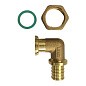Угольник латунный для PEX труб 20-1/2'' PN 16 с накидной гайкой под надвижную гильзу РосТурПласт 28396 купить в Саратове | "Проконсим"