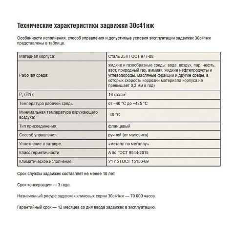 Задвижка стальная 30с41нж DN 250 PN 16 фланцевая L=450мм класс ''А'' САЗ АВАНГАРД купить в Саратове | "Проконсим"