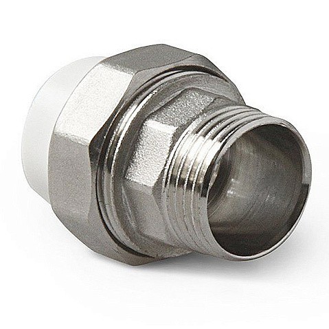 Муфта комбинированная ПП 20-1/2'' PN 25 разъёмная с наружной резьбой белая Pro Aqua PA21008 купить в Саратове | "Проконсим"
