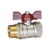 Краны латунные шаровые DN 15-32 PN 25-40 никелированные бабочка муфта-штуцер Temper серия 88 ГОСТ Р 59553 купить в Саратове | "Проконсим"