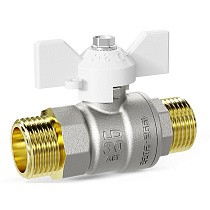 Краны латунные шаровые DN 15-25 PN 40 никелированные бабочка белая штуцер-штуцер LD Pride 47.304 купить в Саратове | "Проконсим"