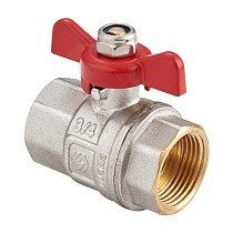 Краны латунные шаровые DN 15-25 PN 40 никелированные бабочка муфта-муфта MVI BV.513 купить в Саратове | "Проконсим"