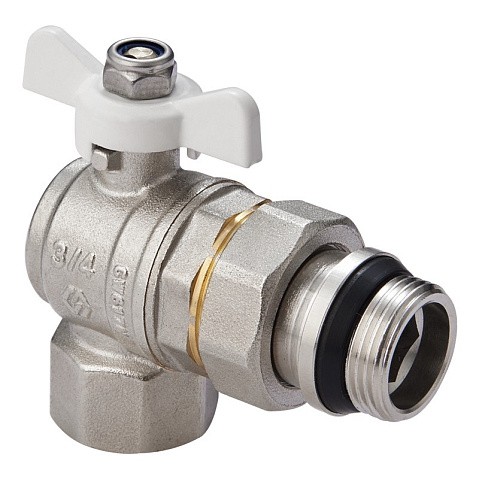 Кран латунный шаровой MVI BV.523 DN 15 PN 40 угловой с уплотнением никелированный полнопроходной американка купить в Саратове | "Проконсим"