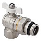 Кран латунный шаровой MVI BV.523 DN 15 PN 40 угловой с уплотнением никелированный полнопроходной американка купить в Саратове | "Проконсим"