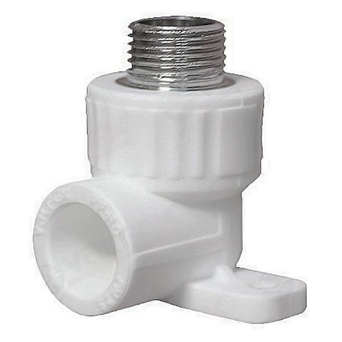 Угольник установочный ПП 20-1/2'' PN 25 с наружной резьбой белый VALFEX  купить в Саратове | "Проконсим"