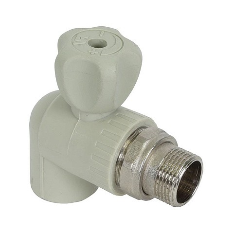 Кран шаровой для радиатора угловой VALFEX 25 PN 25 G-1/2'' серый купить в Саратове | "Проконсим"