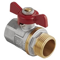 Краны латунные шаровые DN 15-25 PN 25 никелированные бабочка муфта-штуцер MVI AquaHit BV.314.04 купить в Саратове | "Проконсим"