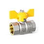 Кран латунный шаровой LD Pride GAS DN15 PN 40 никелированный бабочка муфта-муфта купить в Саратове | "Проконсим"