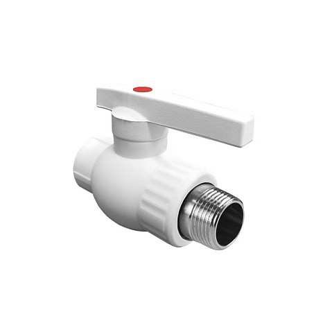 Краны шаровые ПП DN 20-32 PN 25 комбинированные с наружной резьбой белые Valfex  купить в Саратове | "Проконсим"