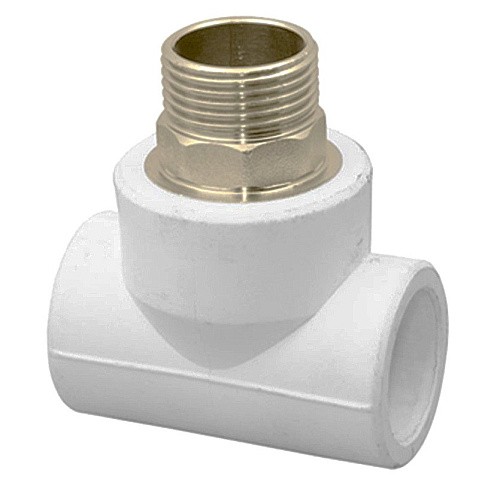 Тройник комбинированный ПП 50-1 1/2'' PN 25 под ключ с наружной резьбой белый РТП 10761 купить в Саратове | "Проконсим"