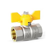 Краны латунные шаровые газовые DN 15-32 PN 25-40 никелированные бабочка муфта-муфта LD Pride GAS купить в Саратове | "Проконсим"