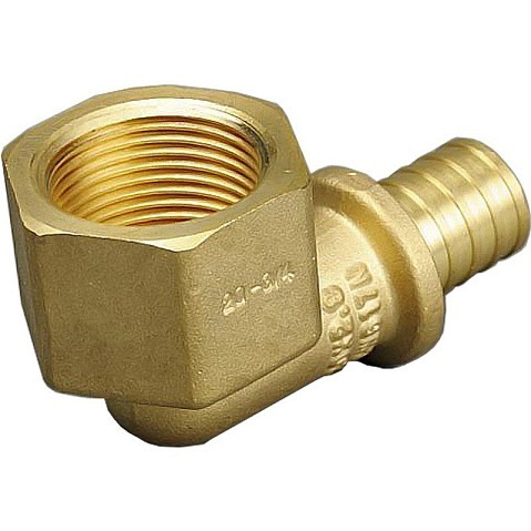 Угольник латунный для PEX труб 20-3/4'' PN 10 под надвижную гильзу с внутренней резьбой ONE PLUS купить в Саратове | "Проконсим"