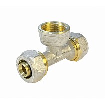 Тройники латунные для PEX труб DN 16-32 PN 10 обжимные никелированные с внутренней резьбой Valfex VF.332.N купить в Саратове | "Проконсим"