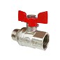 Кран латунный шаровой Valfex Premium.218.NB1 усиленный Н 11Б27фт1М DN 20 PN 40 никелированный муфта-штуцер бабочка купить в Саратове | "Проконсим"