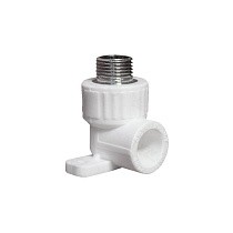 Угольники установочные ПП DN 20-25 PN 25 с наружной резьбой белые PlasticPro купить в Саратове | "Проконсим"