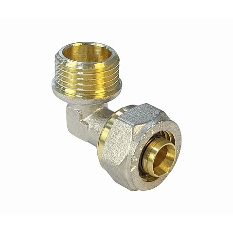 Угольник латунный для PEX труб 20-1/2'' PN 10 обжимной никелированный Valfex VF.352.N  купить в Саратове | "Проконсим"