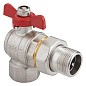 Кран латунный шаровой MVI BV.522 DN 25 PN 40 угловой никелированный полнопроходной американка бабочка купить в Саратове | "Проконсим"