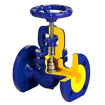 Клапаны запорные DN 15-300 PN 16 чугунные до 300гр. фланцевые Zetkama zGLO.215A купить в Саратове | "Проконсим"