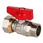 Кран латунный шаровой MVI BV.531 DN 15 PN 40 никелированный полнопроходной бабочка штуцер-накидная гайка купить в Саратове | "Проконсим"
