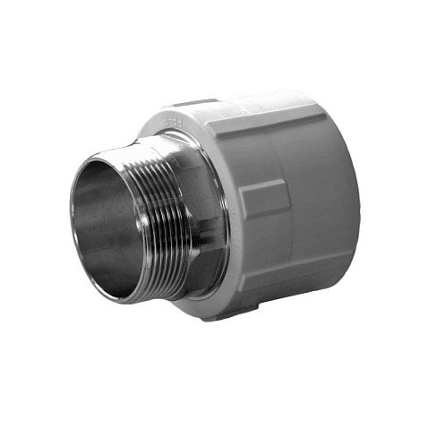 Муфта комбинированная ПП 50-1 1/2'' PN 25 под ключ с наружной резьбой серая купить в Саратове | "Проконсим"
