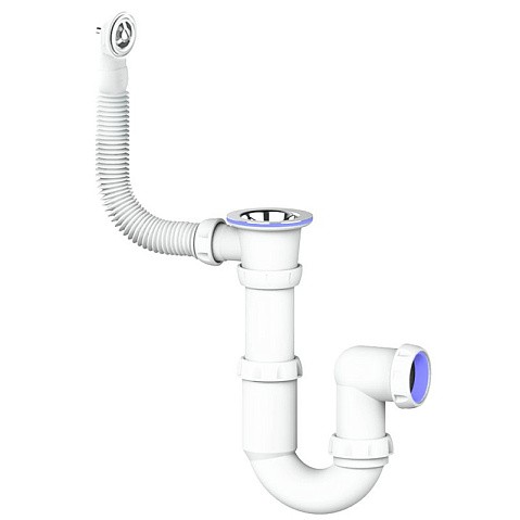Сифон для мойки Unicorn Y421, 1 1/2'' х40 без отвода, чаша из нержавеющей стали, круглый перелив купить в Саратове | "Проконсим"