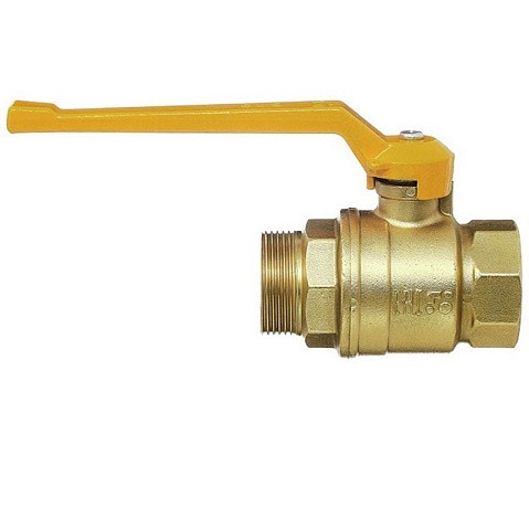 Кран латунный шаровой газовый 11Б27п DN40 PN40 рычаг муфта-штуцер БАЗ Standart купить в Саратове | "Проконсим"